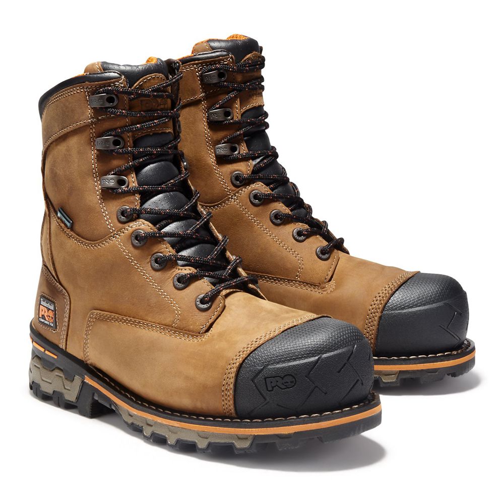 Botas de Trabajo Timberland Hombre Pro® Boondock 8\" Comp Toe Marrones/Negras - Chile JNO-169473